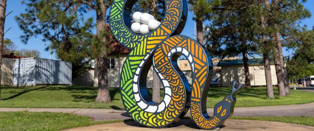 Snake place marker on Minjerribah