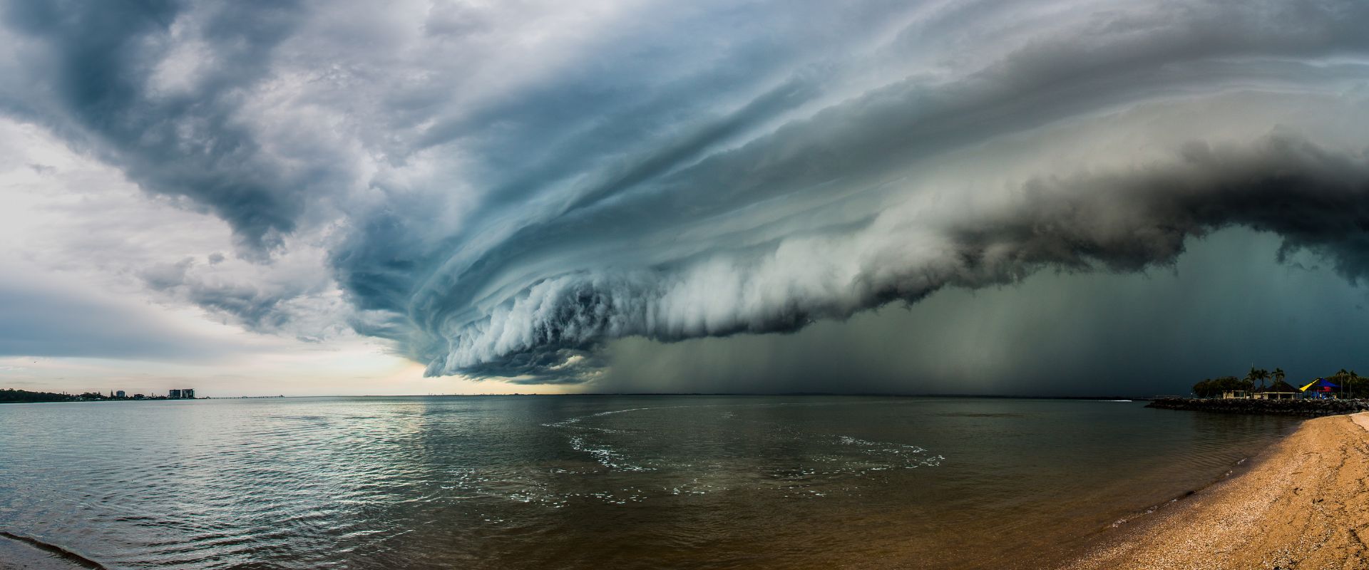 storm over body of water